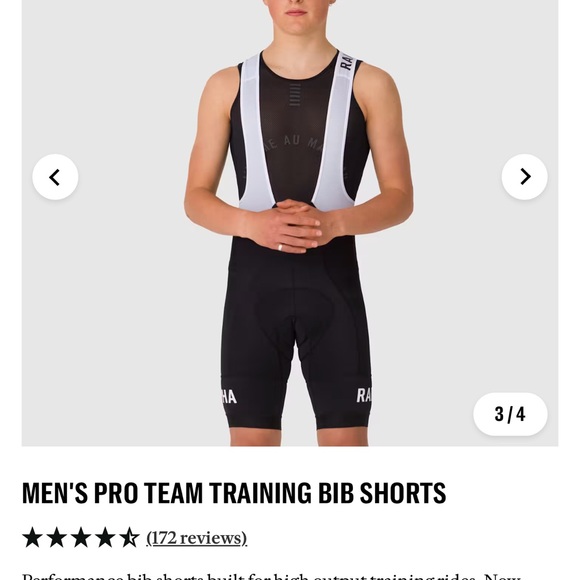 Rapha Men’s pro team Black and White Cycling shorts/bibs XL - Picture 3 of 11